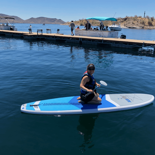 Girl on paddle board